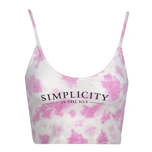 Women's pink printed crop top
